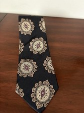 Christian Dior Monsieur Men  s Tie Designer Made In USA Silk Navy Paisley
