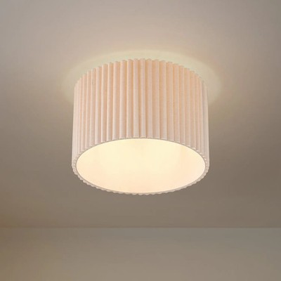Lindby Deckenleuchte Lampe Beleuchtung Leinen cremefarben Ø 45 cm Libbie