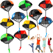 10 Pack Parachute Toy for Kids,Tangle Free Figures Parachute,Throwing Flying Toy