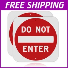 2 Pack Do Not Enter Sign 30x30 - Heavy-Duty Aluminum