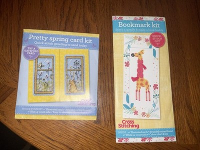 The World Of Cross Stitching Bookmark Giraffe  Pretty Spring Card Kit Cat Flower