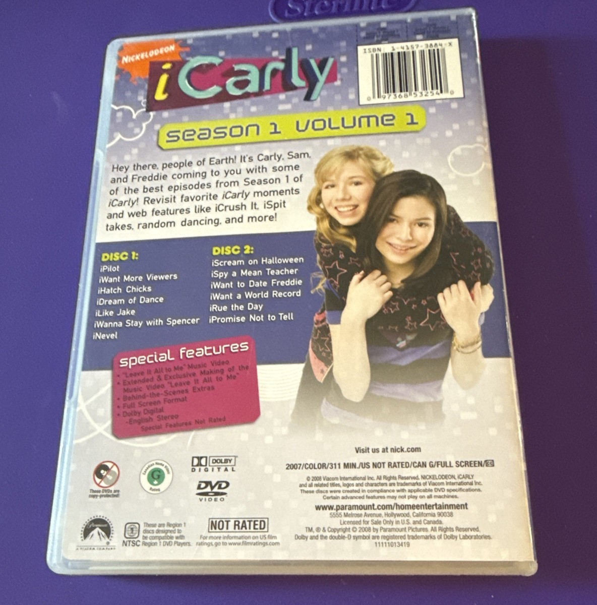 iCarly: Season 1 V.1 (DVD, 2007) 13 Episodes Plus Special Features