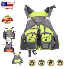 Adult Life Jacket Kayak Fishing Vest - Multi Pocket, Breathable, Adjustable, ...