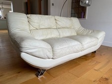 Furniture Village  Genuine Leather Ivory 3 seats sofa.