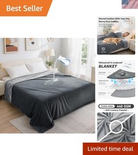 Elegant Reversible Flannel Blanket 60"x80" Cozy Waterproof for Travel Home