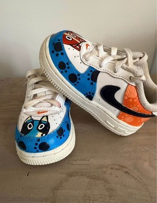 Custom Hand-Painted Nike Air Force 1 Toddler Bluey Sneakers
