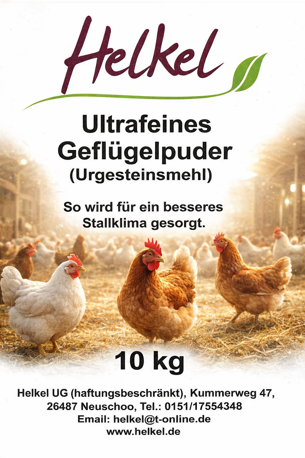 Urgesteinsmehl, ultrafeines Geflügelpuder, Alternative zu Kieselgur, 10 kg