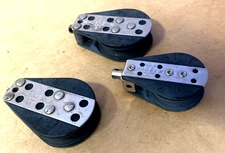 3  Marine Sailboat Pulleys,  Signed Harken,  - 3 to 3 1/2"