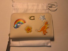 Coach Essential Small Zip Around Card Case With Sticker Print