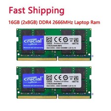 Crucial 16GB 2x 8GB Ram DDR4-2666MHz PC4-21300 SO-DIMM Laptop Memory 260-Pin