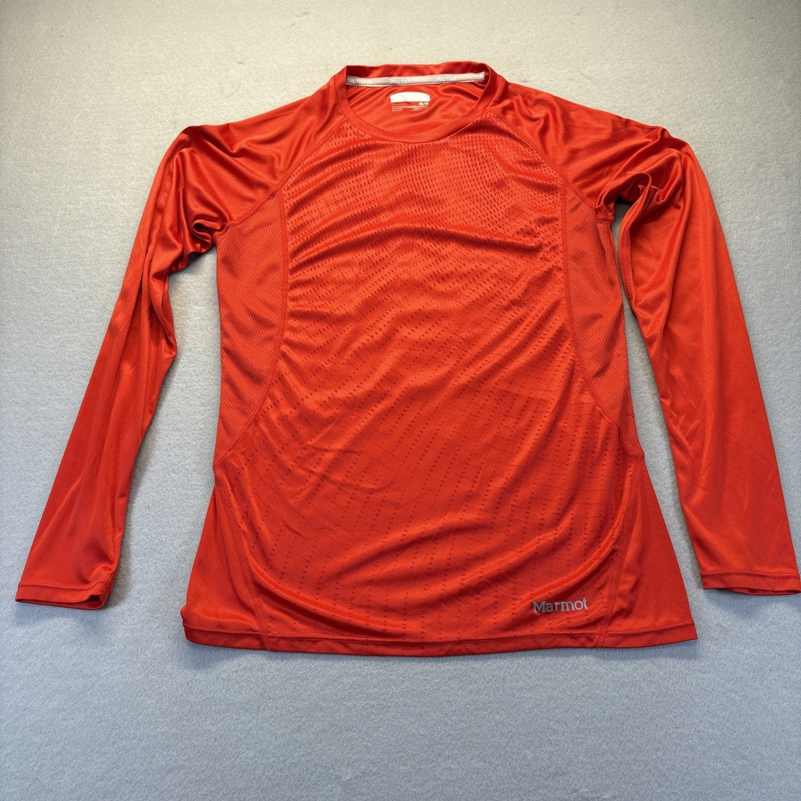 Marmot Men’s Windridge Long Sleeve Red/Orange Performance Shirt Size Medium