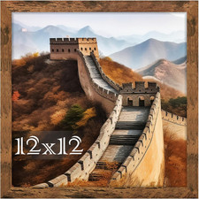 12x12 Brown Picture Frame Wall Mount Photo Frame HD Shatter Resistant Cover