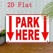 Parking Here With Downward Arrow Heavy Tin Metal Signs Home D cor 8x12