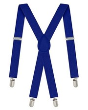 Suspenders for Men - Adjustable X Back Men's Women's Suspenders Royal Blue