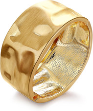 18K Gold Plated Wide Chunky Cuff Bracelets for Women Trendy Cuff Bangle Bracelet