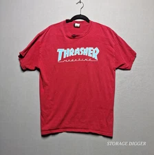 Vintage Thrasher Magazine T Shirt Mens Large Red Cotton Graphic Print Streetwear