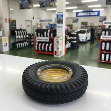 Vtg Bridgestone Tire ashtray cool tread 6in diameter Made in Japan