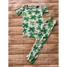 Bums & Roses Happy Go Lucky Clover Bamboo Pajama Set 4T