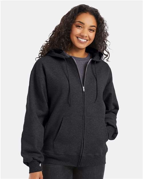 Hanes F280 Unisex Ultimate Cotton Full Zip Hooded Sweatshirt Jacket Hoodie image 7