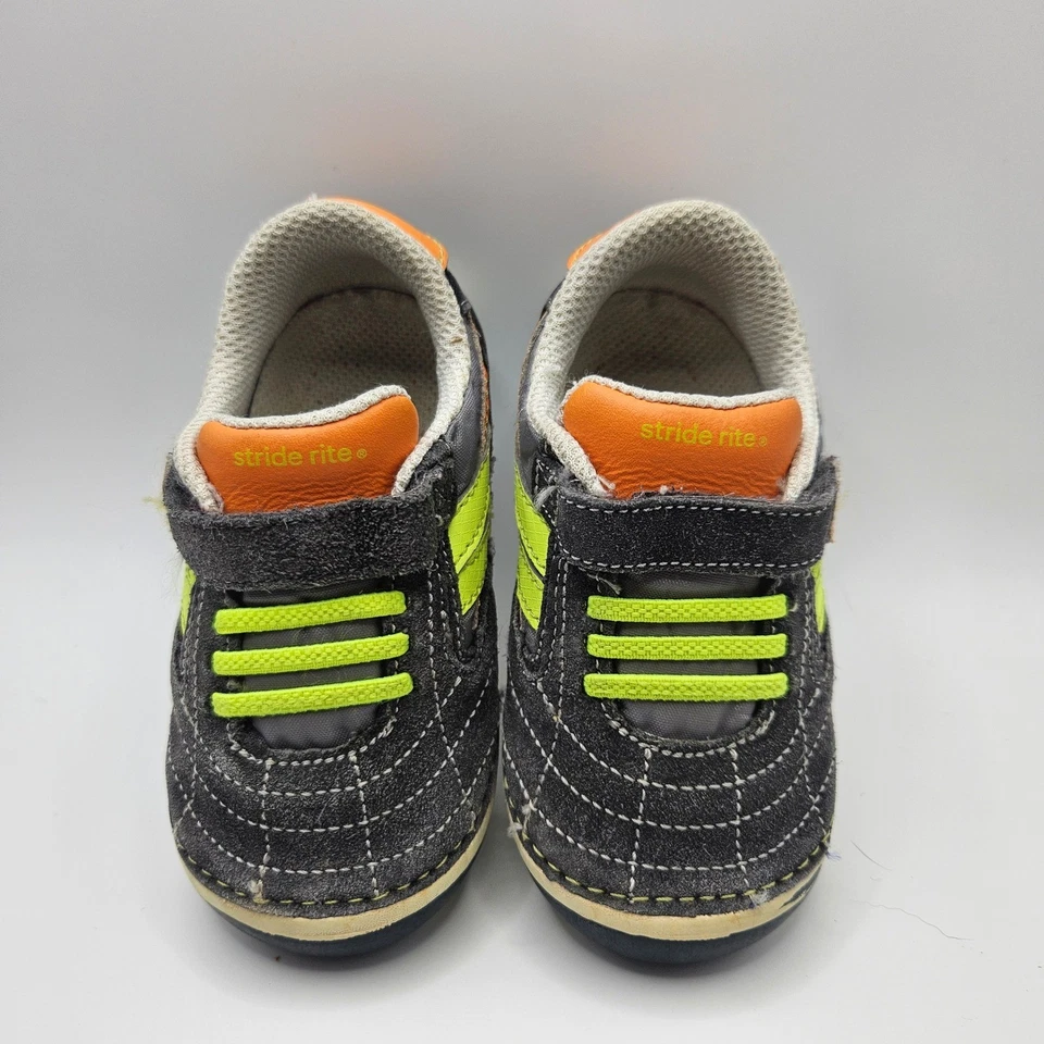 Stride Rite Niños Gris Naranja Tenis Zapatos Talla 6W Foto 3 de 4