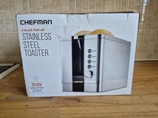 Chefman Stainless Steel Toaster 2-Slice Pop-Up Removable Crumb Tray