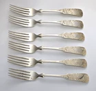 (6)  Towle "1690 ENGRAVED" 7 1/4" Sterling Silver Forks -2/GW - NO MONO  266g