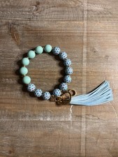 Silicone Beaded Keychain Wristlet Key Ring Bracelet Cute Car Key Chain Holder fo