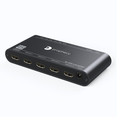 Prophecy Intelligent 1x4 HDMI Splitter 4K 60Hz HDR   4K @60Hz 4:4:4, 18Gbps -...