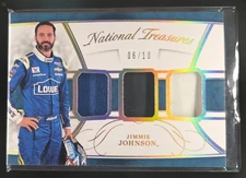 2017 National Treasures Racing Jimmie Johnson Three Wide Holo Gold /10 #TW-JJ