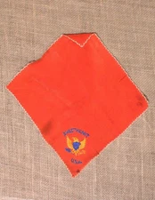WWII Souvenir/Sweetheart Handkerchief - "U.S.A." & Eagle, red
