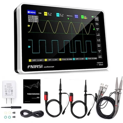 2-Kanal Oszilloskop FNIRSI-1013D 7" LCD 100MHz 1GSa/s Mit FFT NEU ... - Bild 1 von 4