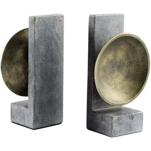 Cyan Design 11500 Taal 6 X 5 inch Black and Brass Bookends - Picture 2 of 5