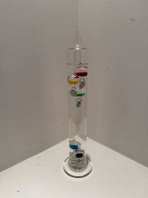 Galileo Thermometer 15'' with 5 Glass Vessels Liquid Thermometer