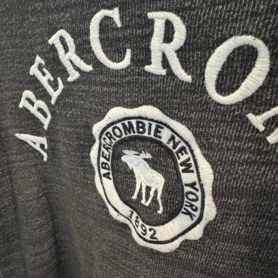 Sudadera Abercrombie Niños Logo Cuello Redondo Gris Carbón Bordado Talla 13/14 Foto 3 de 4