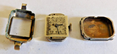 WITTNAUER 5JH WATCH 10k G.F. CASE NO CRYSTAL NOT RUNNING. USED