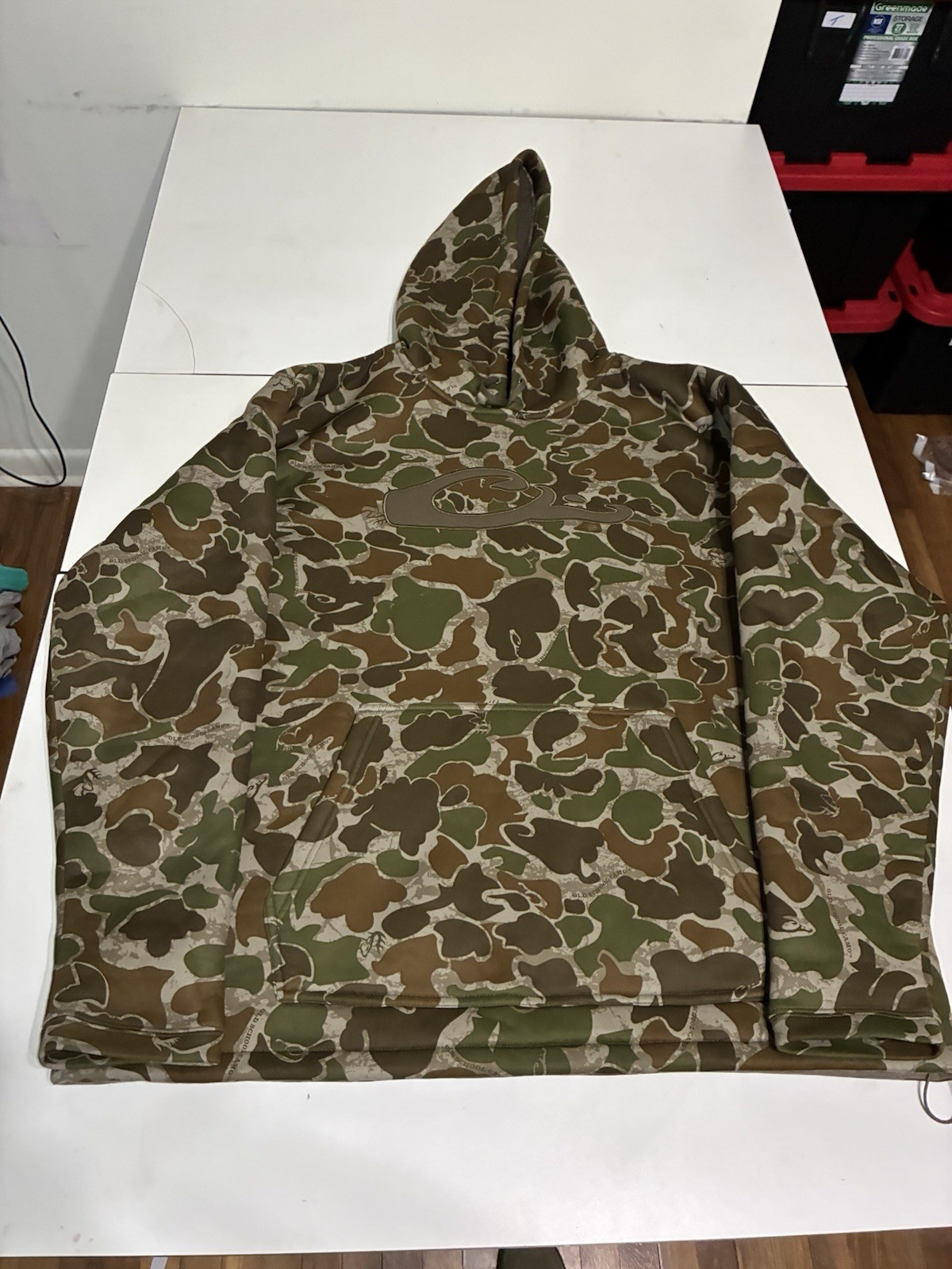 Drake Waterfowl Hoodie 3XL Camo Silencer Fleece Lined Hunting Outdoor Hiking Y2K