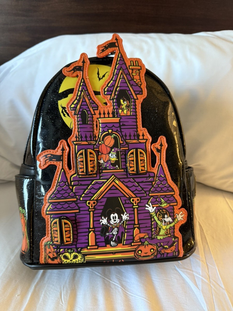 DISNEY 2024 LOUNGEFLY HALLOWEEN MINI BACKPACK GLOW IN THE DARK CASTLE NWT DISNEY 2024 LOUNGEFLY HALLOWEEN MINI BACKPACK GLOW IN THE DARK CASTLE NWT