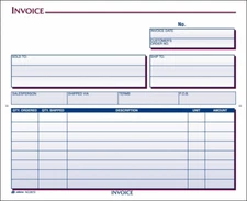 Adams Invoice Unit Set, 2-Part, Carbonless, 8.5 X 7.44 Inch, 50-Pack, White and 