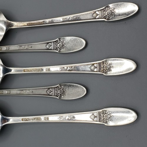 1847 Rogers Bros Primo Amore Cucchiaini 5 Monogrammi L Posate Argento - Foto 7 di 10