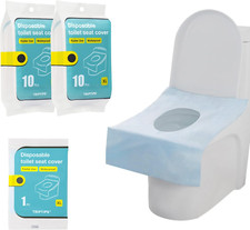 Toilet Seat Covers Disposable Travel Pack 20 Count Faster Use-Sticker Free Wa...