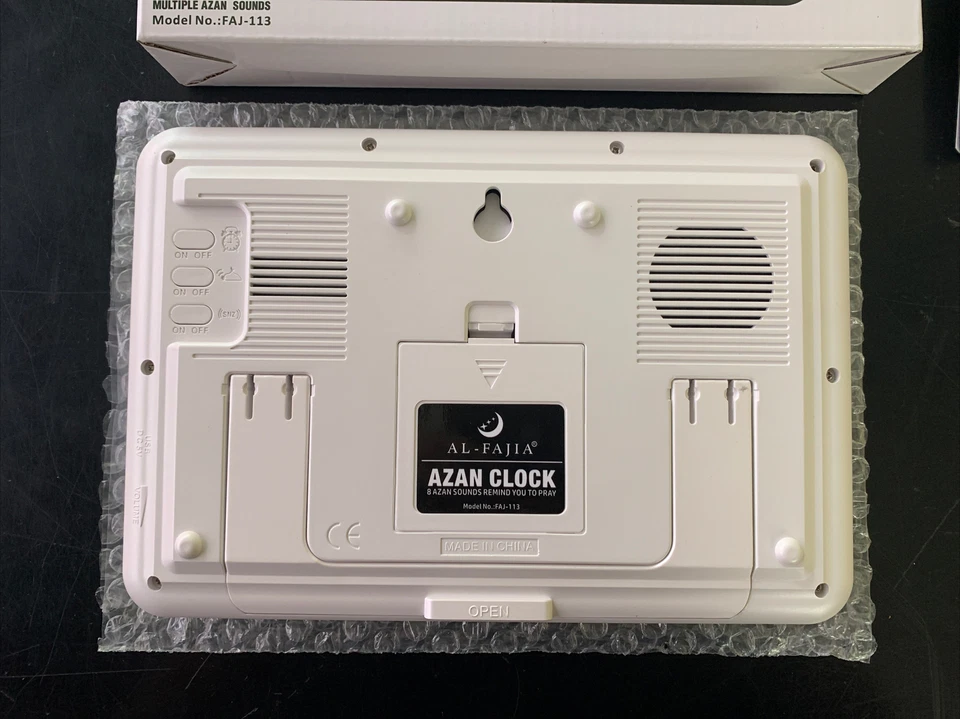 AL-FAJIA Automático Digital 8 Sonidos de Oración Azan Reloj Blanco Islámico Murciélagos No Inc Foto 2 de 4