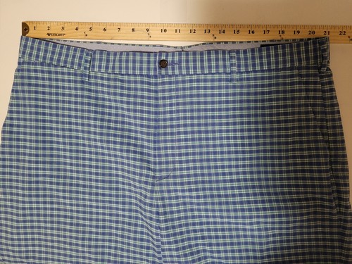 Pantalones cortos a cuadros Polo Ralph Lauren para hombre 42 azul verde informales elásticos - Imagen 6 de 9