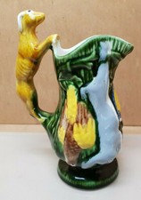 Rare Pichet Ancien Barbotine 4 Gibier chasse Perdrix lapin Anse chien TORLI 069