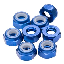 NEW 1Up Racing 80595 Premium Aluminum Locknuts M3 - Dark Blue (8Pcs)
