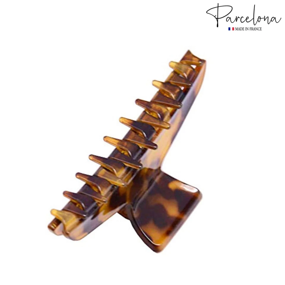 Parcelona French Pinch Medium Celluloid Covered Spring Jaw Hair Claw for Women - Image 4 of 4