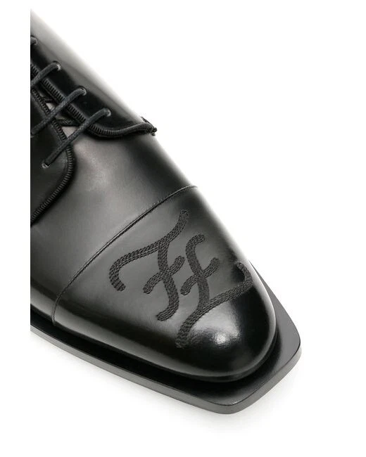 100% AUTÉNTICO NUEVO HOMBRE FENDI KARLIGRAPHY PASARELA NEGRO OXFORD/DERBY REINO UNIDO 10/EE. UU. 11 Foto 4 de 4