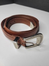 Croc Embossed Brown Cowhide Leather Size Large Belt Waists 34