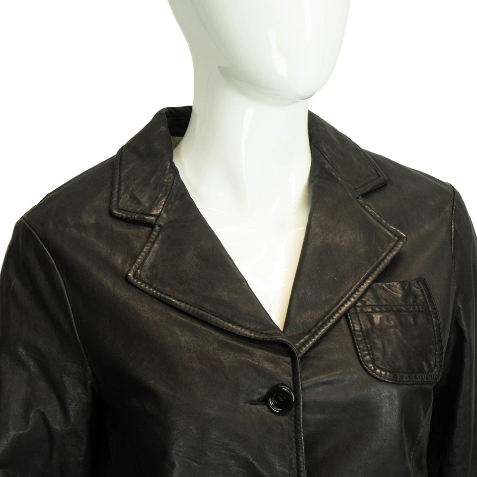 Женская черная кожаная куртка JOHN GALLIANO - Изображение 2 из 4