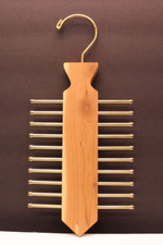 Vintage Ralph Marlin Cedar Wood Tie Rack/Hanger Holds 20 Ties EUC
