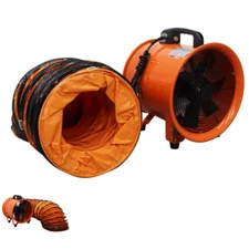 12in Portable Axial Fan Exhaust Fume Blower with 16ft/5m Air Pipe Duct 110V 550W